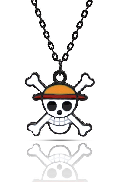 kolbi قطعة واحدة من قلادة الرسوم المتحركة القراصنة لوفي - باللون الأسود المين...