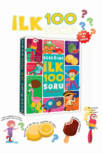 Apexma Eğitici İlk 100 Soru Zeka Kartları +12 Ay - Bebeğimin Resimli Ilk Akti...