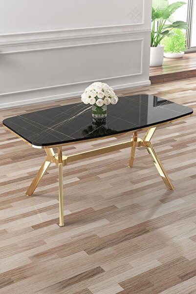 Canisa Asel Serisi 90x160 Lak Panel Sonata Gold Kaplama Ayaklı Masa