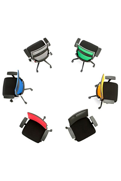 Bürotime Cozy Çalışma Koltuğu - Sabit T Kol - Plastik Ayak - Somon/gri