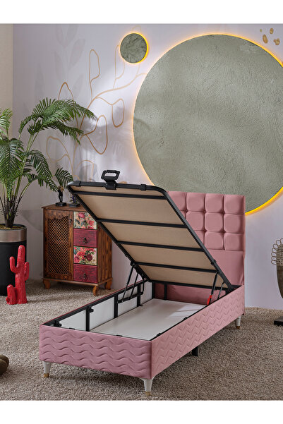 beehanem Bengü 90x190 Tek Kişilik (BAZA BAŞLIK YATAK) 3 Lü Set (BABYFACE PEMBE)