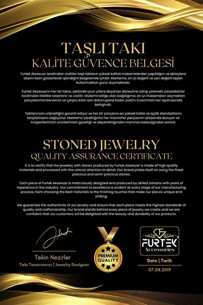 Furtek Aksesuar Kadın Fuşya Kristal Zirkon Taşlı Kolye + Küpe Gerdanlık Su Yolu Gümüş Kaplama Takı Seti