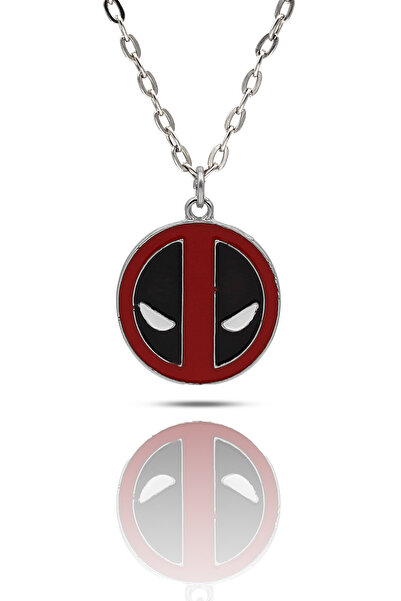 kolbi Deadpool Red Mask Necklace - Enameled Silver with Classic Chain