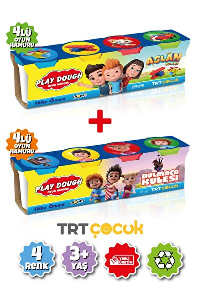 GONG YAYINCILIK Doğal Oyun Hamuru Play Dough Avantajlı 2'li Set + 8 adet Hamur 896 Gr