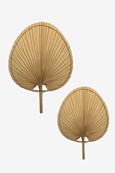did homeware Vesper Dekoratif Bambu Palmiye Yaprağı Yelpaze Duvar Süsü 2 Li Set