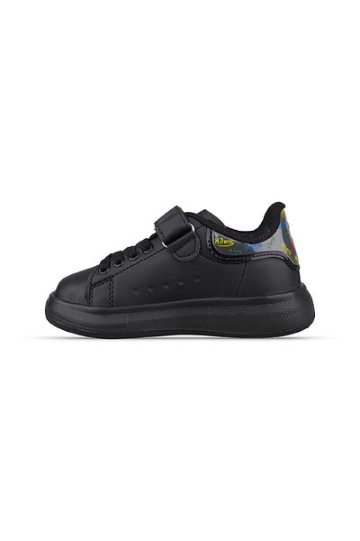 MP ONE Toddler - Tenis negru cu șireturi Velcro