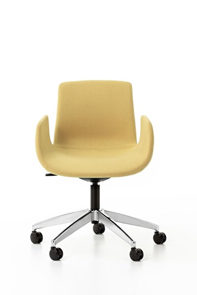 Bürotime Poly Çalışma Koltuğu, Krom Ayak & Sarı