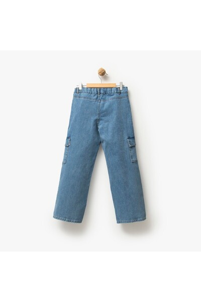 Overdo Girl's Wide Leg Jeans - with Cargo Pocket