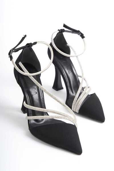 modanisshoes Star Taş Detay Bantlı Şık Topuklu Ayakkabı