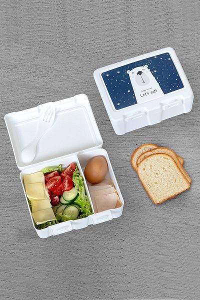 KORUCA G-499 Lockable 2 Compartment Spoon Feeding Set - Forked Breakfast School Picnic Bag