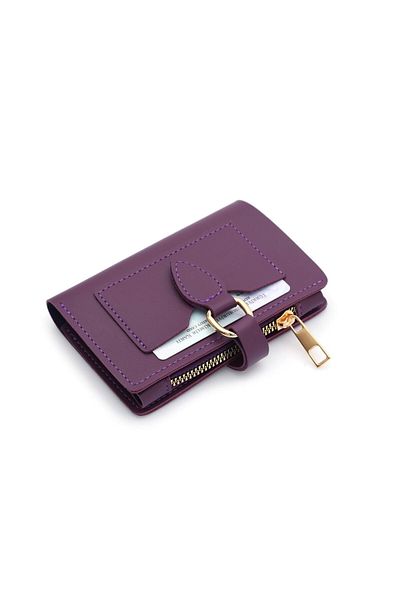 Prestijj Wallet Soft Soft Leather Zipper Compartment Trendy Women's Wallet - Elif Model