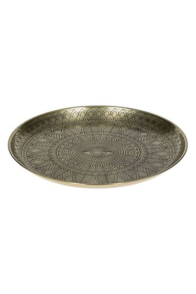 VonaHome Gold Color Mandala Design - Decorative Metal Plate Mat, Ø40Cm