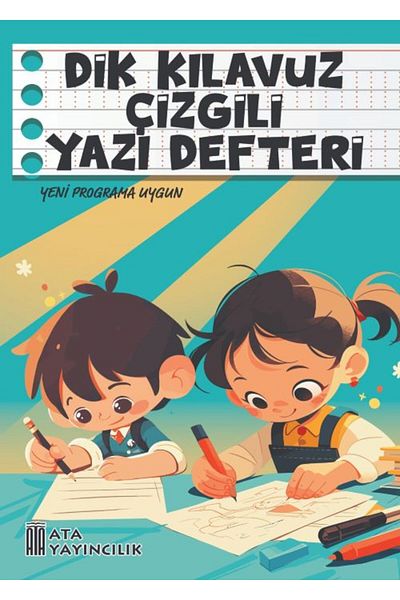 Ata Yayıncılık Medium Size 1St Class Vertical Basic Copybook with Guidebook and Lines - 3 Pieces