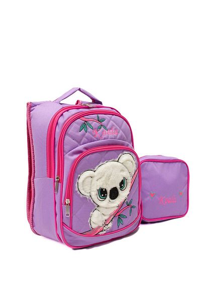 fawori deri Set de prânz pentru geantă violet cu model Koala impermeabilă cu 3 compartimente