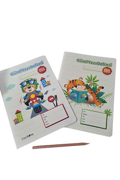 Dudo Baby 2 Lovely Writing Pads for Boy - A4, 3 Lines, Pen Gift
