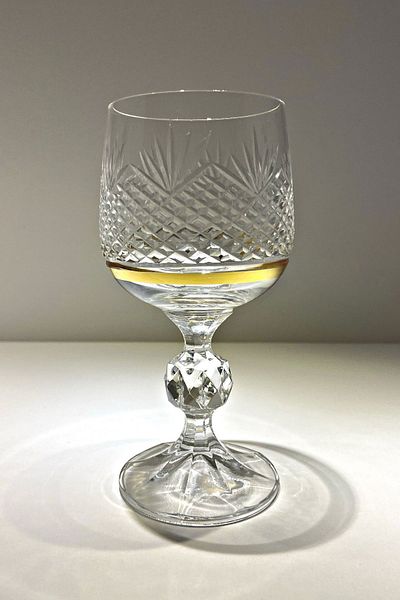 Bohemia Collection Sterna Gold 6-Piece Coffee Side Water Cup/White Wine Glass Set 150cc Anatolia Model