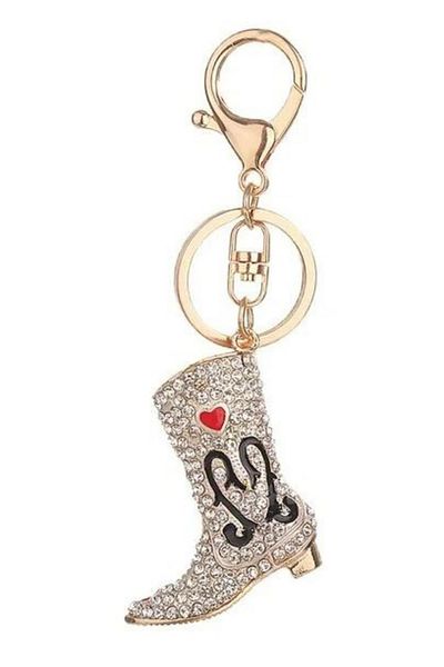 Dünyadan Hediyeler White Women's Boots - Crystal Stone, Keychain, No. 3