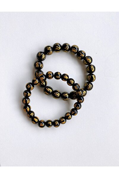 Jinjangy Feng Shui Obsidyen Taşlı Mantra Ikili Bileklik Seti