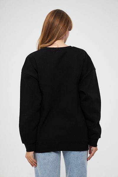 Moda Işık Hanorac Negru Culoare Crew Gât Iarna Imprimat Unisex
