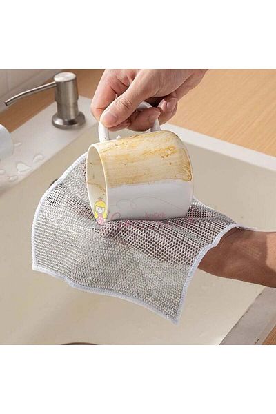 d plast 3 Pieces Multifunctional Double Layer Anti-Scratch Cloth and Towel Set