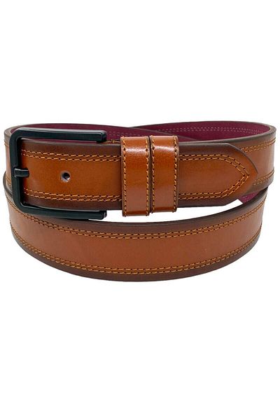 Süzer Deri Αθλητική ζώνη Tan Faux Leather Double Stitched Model 4 cm - 9023-111-22rl