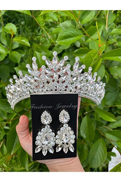ANZE aksuardan set de tiara de mireasa coroana si cercei