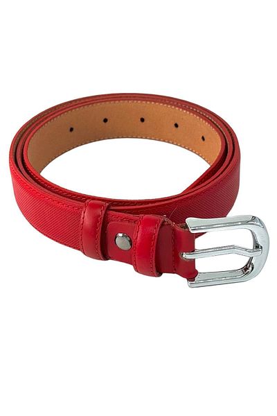 Süzer Deri Red 3 Cm Width 100% Genuine Roys Leather Women's Belt with Nickel Buckle