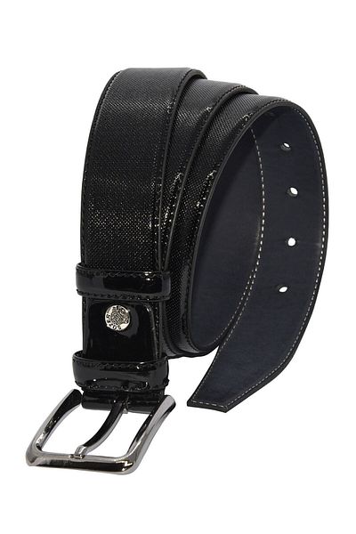 Süzer Deri * 3.5 cmClassic Faux Leather Patent Leather Belt Black