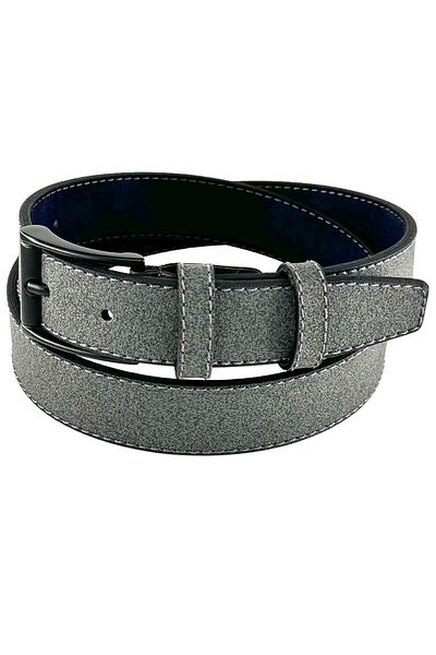 Süzer Deri Παιδική ζώνη από συνθετικό δέρμα 3 cm Anthracite Grey - για Σχολείο Κοριτσιών Αγόριων
