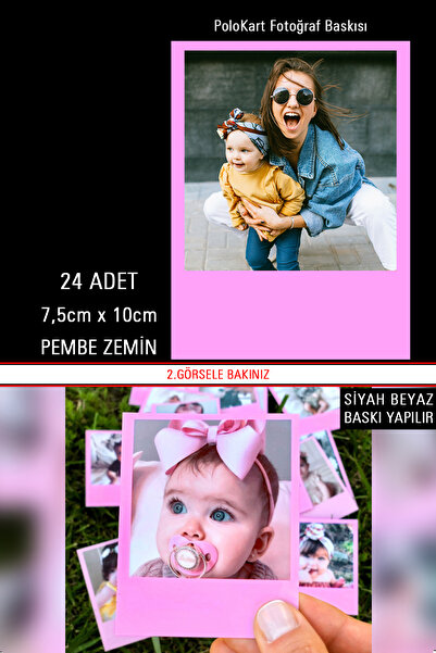Bytwo 24 KOMADA ŠTAMPE POLO KARTICA - ŠTAMPA FOTOGRAFIJA U ROZE BOJI - ŠTAMPA...
