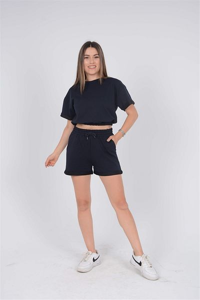 giyimmasalı Set de pantaloni scurți bleumarin cu două fire