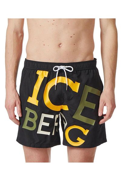 Iceberg ICE3MBM08 Μαύρο σορτς Palms
