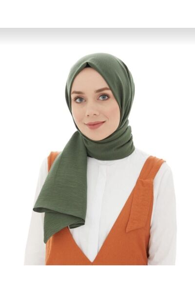 HAR-UM Ticaret Hijab Women's Cotton Crash Jazz Shawl Khaki