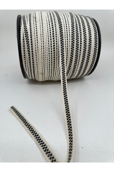 paşateks since 1995 şekil 1.5 cm tres desenli şerit-5 metre- (ekru-siyah)