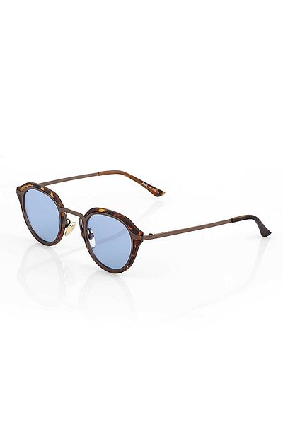 Eagle Eyes Blue Matte Glass Matte Leopard Bone Frame Unisex Sunglasses