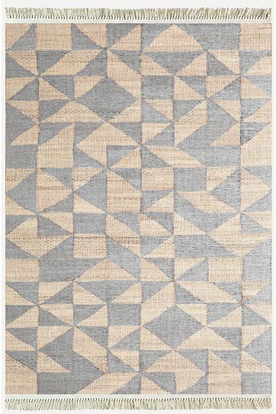 kilim home سجادة قطنية 34 سجادة منسوجة مزخرفة حديثة ذات تأثير جوت وقابلة للغسل