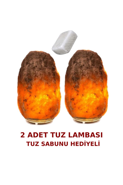 Seta Çankırı Kaya Tuzu 2 Adet Tuz Lambası 2-3 Kg Tuz Sabunu Hediyeli