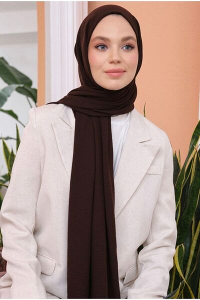 Mides scarf شال حجاب قطن كراش جاز موديل بني مر