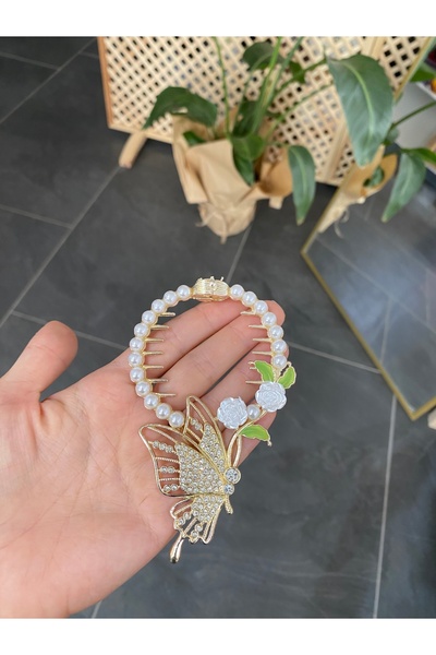 karpuzbutiks إكسسوار شعر بإبزيم - تفاصيل فراشة