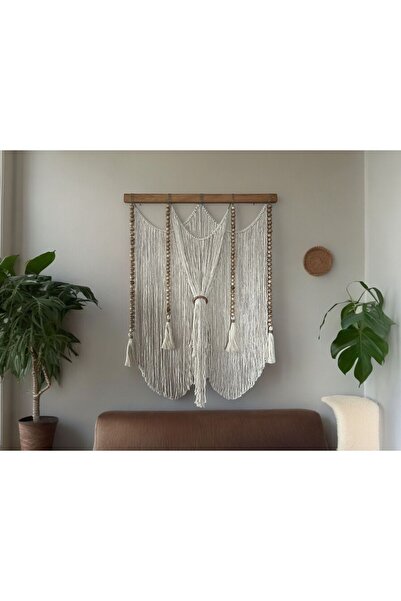 VOBU HOME & LIFE DESIGN BÜYÜK MAKROME DUVAR SÜSÜ, YATAK BAŞLIĞI, EL YAPIMI DU...