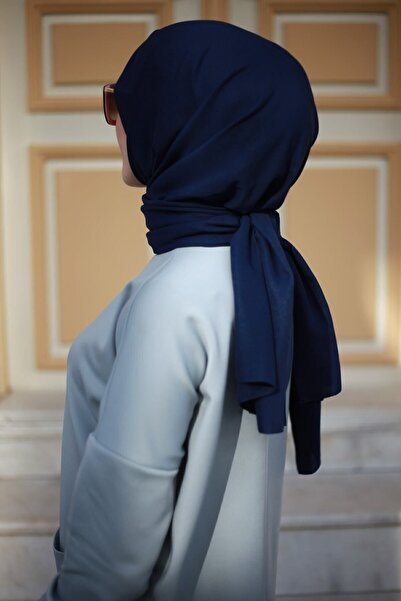 Mode Scarf Hijab Cotton Crash Navy Blue Shawl