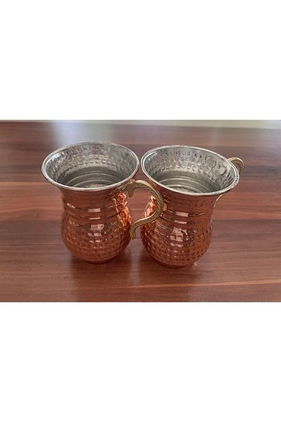 antepistachios Large Size 2 Copper Mug Ayran Beverage Cup