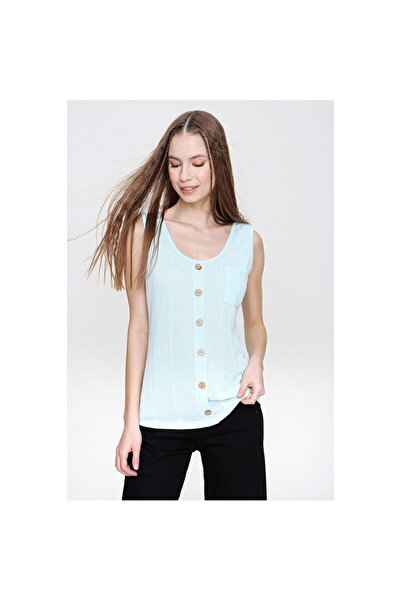 Yıldızistan Водяно-зелена в'язана блуза на бретельках - тонкий трикотаж, на ґ...