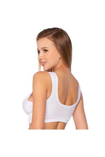 GÜMÜŞ 6 Pieces Silver Combed Cotton Half Athlete Body Bra 3049