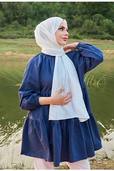 Mides scarf Βαμβακερό σάλι Cazz Λευκό