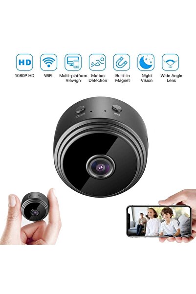 JetTeknolojim Mini Wifi Kamera Güvenlik Kamerası-üstün Full Hd, Hareket Sensörü Gece Görüşü Kalite Kablosuz Kamera