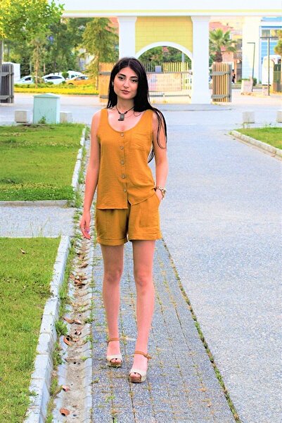 Pasaklı Giyim Жіночі короткі зручні шорти з еластичним поясом, кишенями та гі...