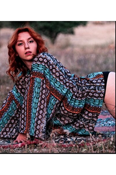 melongeneco Viskon desenli kumaş oversıze kimono boho kimono ince kumaş hırka...