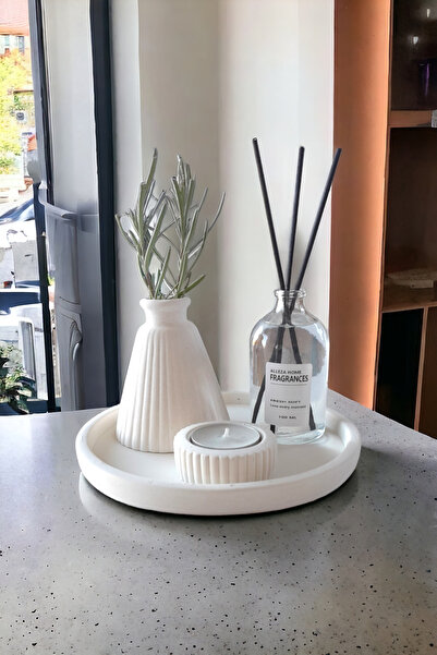 ALLEZA HOME Dekoratif Minyatür Konik Vazo 100 ML Fresh Oda kokusu Set (TEALİG...