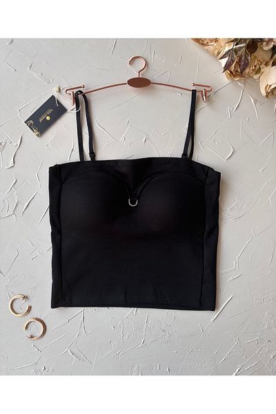 İntive Lingerie Bustieră din bumbac importată Chole - Decupat în piept și detaliu inel